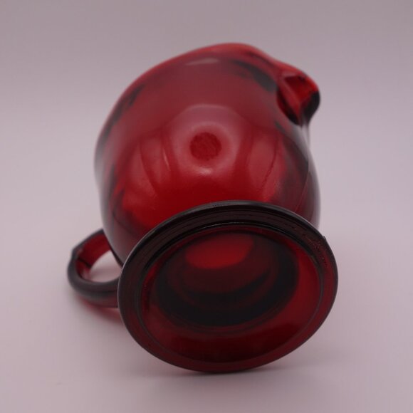 Red Glass Sugar Bowl and Milk Jug Set - Picture 12 of 16